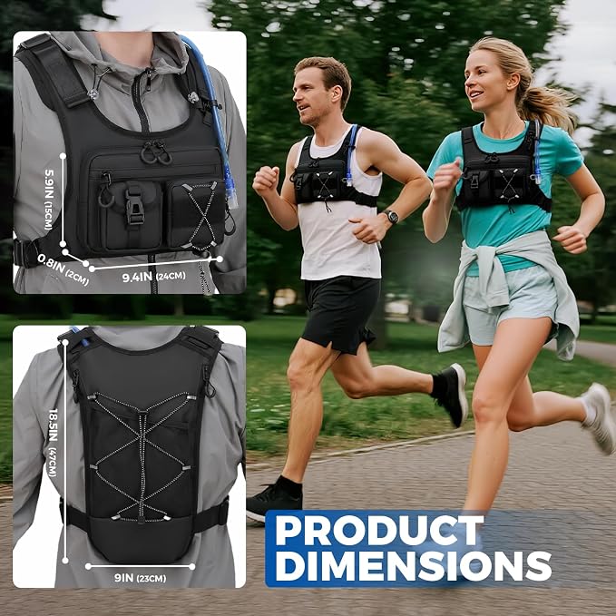 USA Original Patent Running Hydration Vest Backpack, Lightweight Chest Pack - Image 7