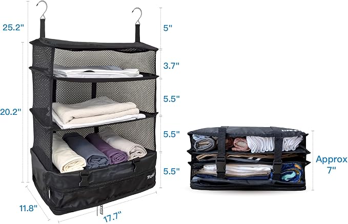 Grand Fusion Stow-N-Go Travel Luggage Organizer – Portable Hanging Travel - Image 2