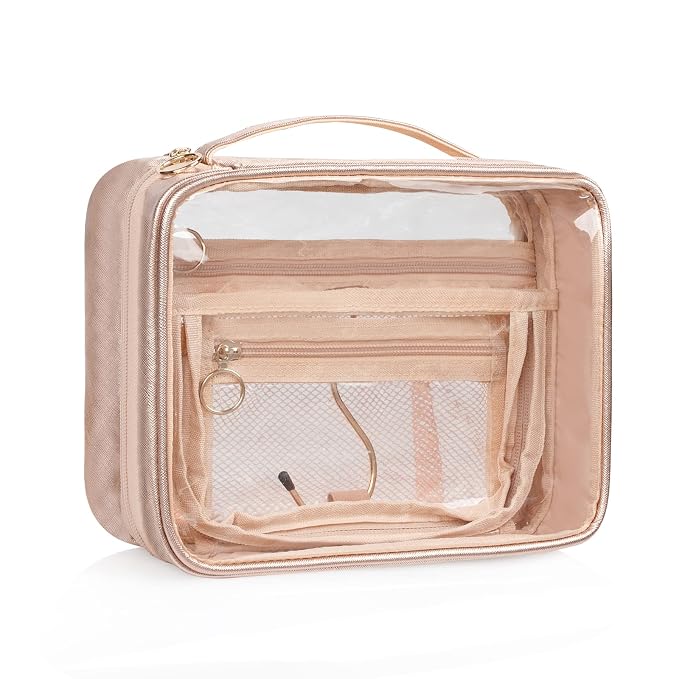 CUBETASTIC Toiletry Bag for Women, Portable Makeup Bag Transparent Cosmetic Case - Image 7
