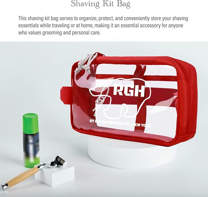 Rough Enough Clear Toiletry Bag Travel Cosmetic Makeup Toothbrush Case Pouch - Image 4