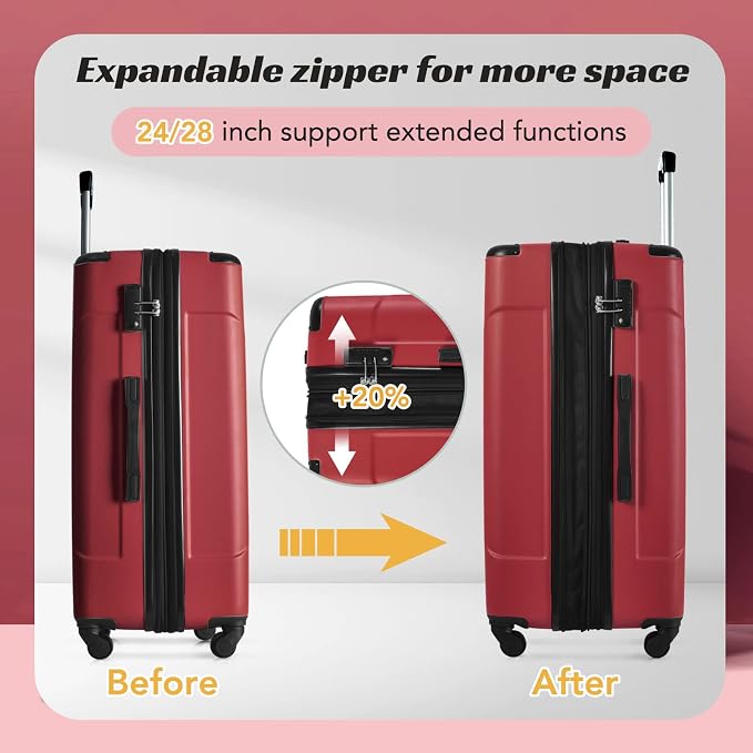 Merax 28 Inch Checked-Large Luggage - Image 3