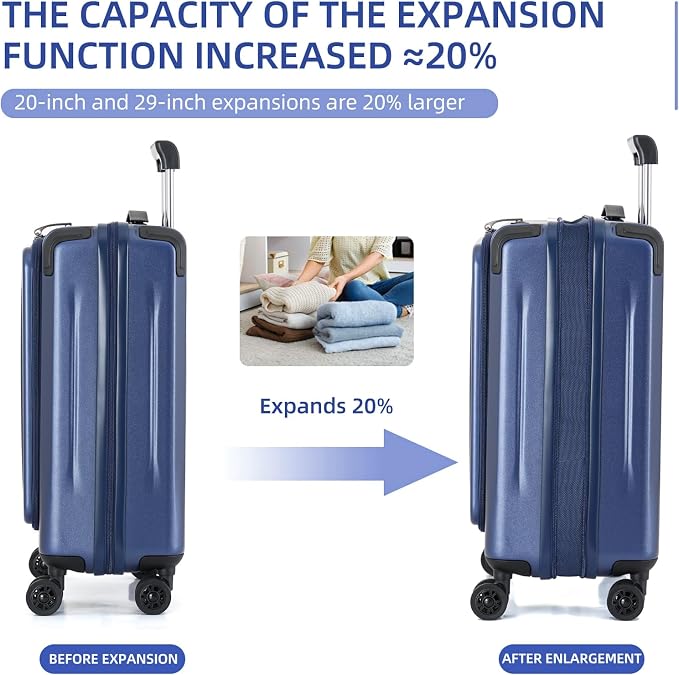 Carry On Luggage, 20Inch & 29 Inch Top Opening Airline Approved ABS+PC Hard - Image 3