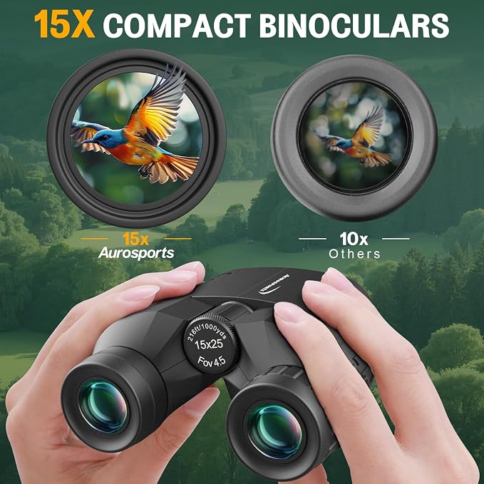 Aurosports 15x25 Compact Binoculars - Image 2