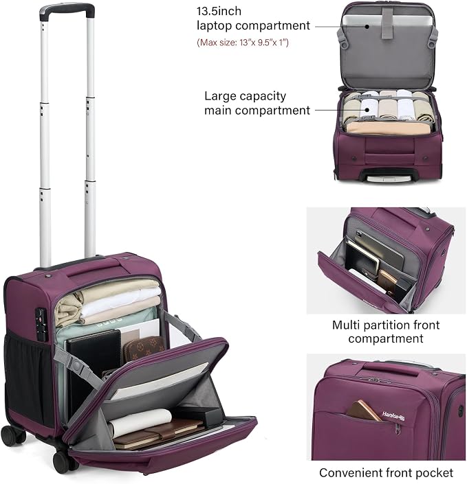 Hanke 16 Inch Underseat Carry On Luggage - Image 6