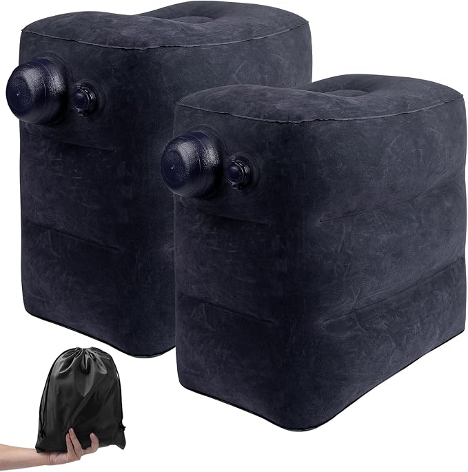 Inflatable Foot Rest Pillow for Travel, 2 Pack Travel Foot Rest for Airplane by DECKALY
