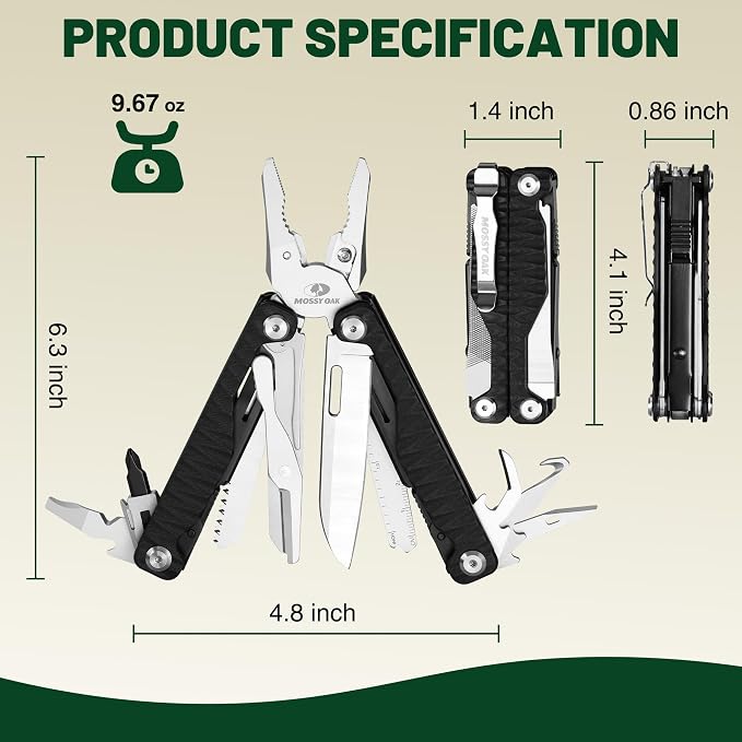 MOSSY OAK Multitool, 17-in-1 EDC Multi Tool - Image 3