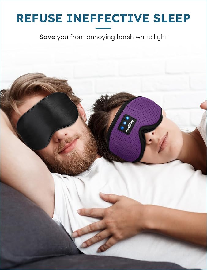 MUSICOZY Sleep Headphones Wireless Mask 3D Sleeping Eye Mask, Music Headband - Image 4