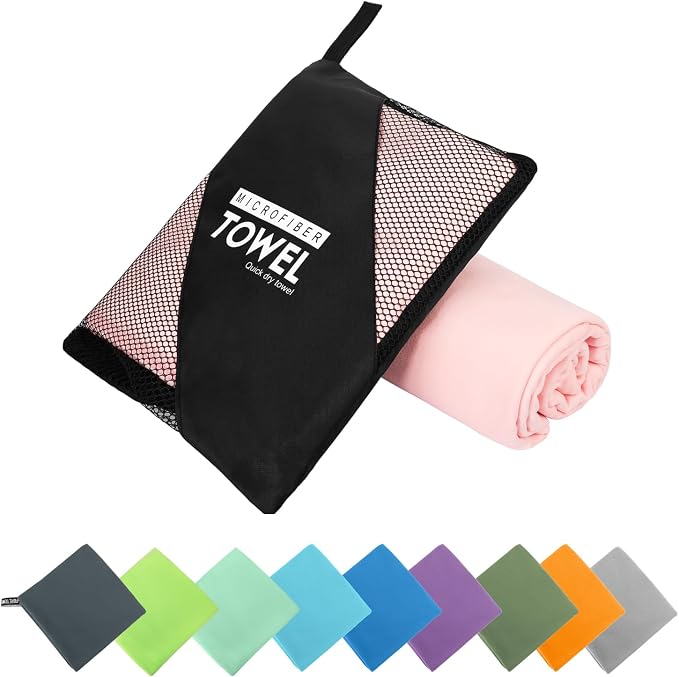 Microfiber Travel Towel, Soft Lightweight Quick Dry Towel, Super Absorbent by ZIUDBOC