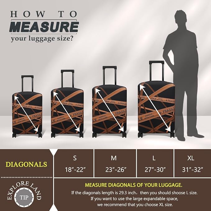 Explore Land Travel Luggage Cover Suitcase Protector Fits 31-32 Inch Case - Image 5