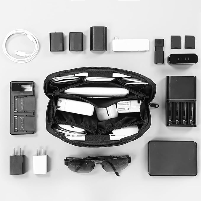RIGHT AWAY Travel Tech Pouch，Waterproof Cord Case，Electronics Organizer Travel - Image 3