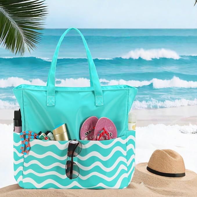 LEDAOU Beach Bag Waterproof Sandproof Women Tote Bag Pool Bag - Image 8