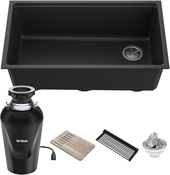 KRAUS Bellucci Workstation 32 in. Undermount Granite Composite Single Bowl by KRAUS