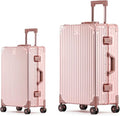 Metal All Aluminum Carry-on Luggage TSA Customs Lock Zipperless Silent Rotary by XZSP+AISU
