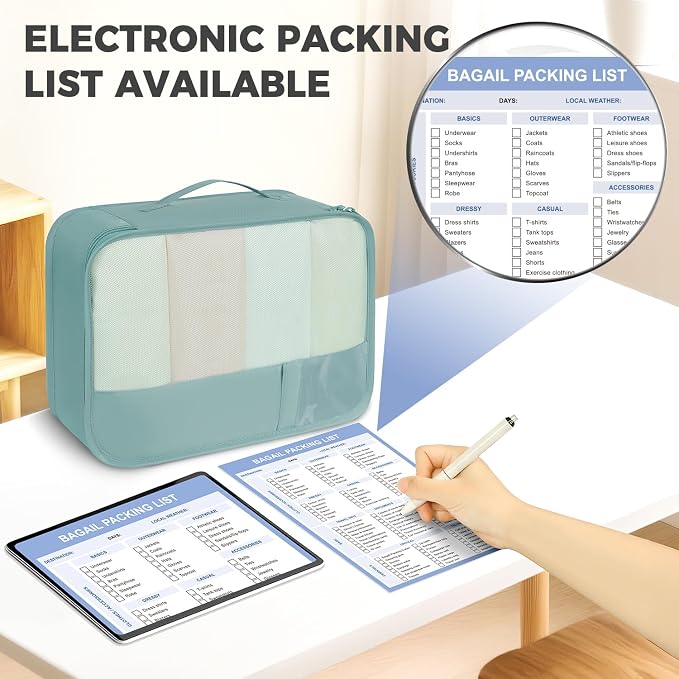 BAGAIL 9 Set Packing Cubes Luggage Packing Organizers - Image 3
