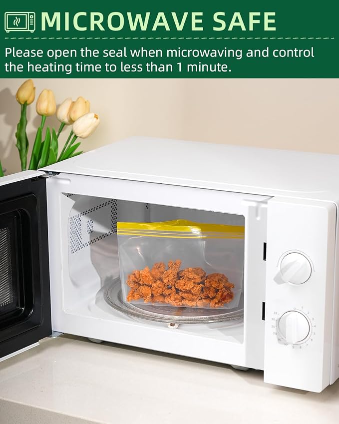 Lerine 16 Pack Reusable Gallon Freezer Bags Dishwasher Microwave Safe, Stand Up - Image 6