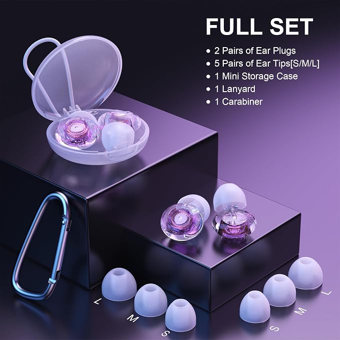 Ear Plugs for Concerts, 2 Pack High Fidelity Ear Plugs, Reusable Silicone - Image 6