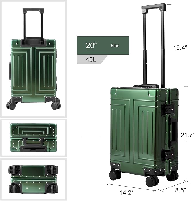 All Aluminum Carry On Luggage，Cut from Whole Aluminum Sheet，22x14x9 Airline - Image 6