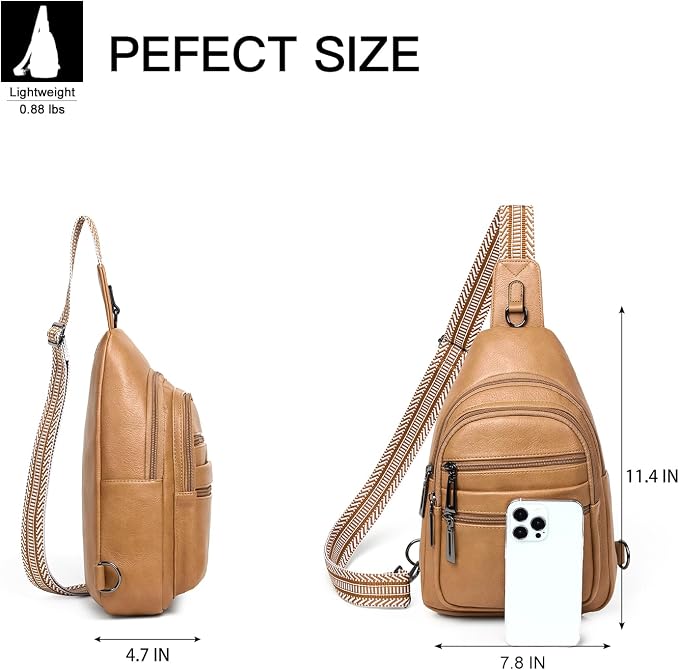 Sling Bag for Women Cross Body Purse Fanny Pack Sling Backpack Vegan Leather - Image 3