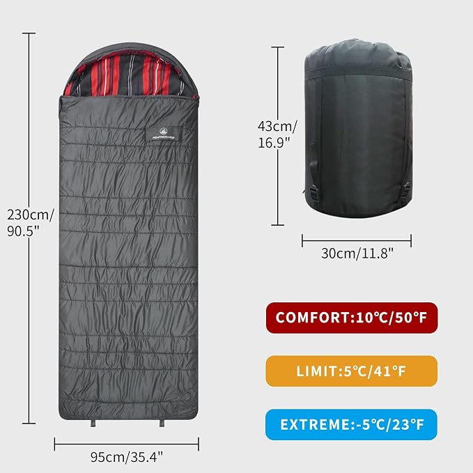 Polycotton Sleeping Bag for Adult&Kids, Cold&Warm Weather Large - Image 6