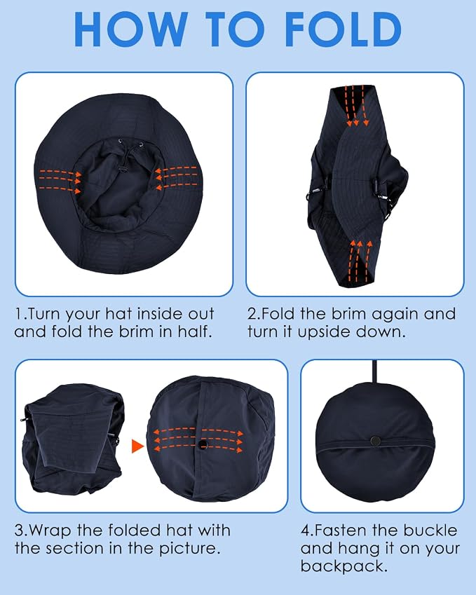 BROTOU Foldable Bucket Hats for Women/Men, UPF 50+ Wide Brim Sun Hat, - Image 7
