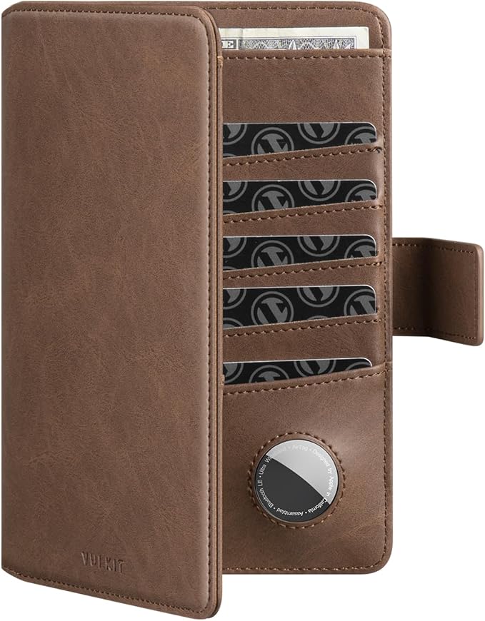 VULKIT Passport Holder with Airtag Holder RFID Blocking Passport Wallet Travel by VULKIT