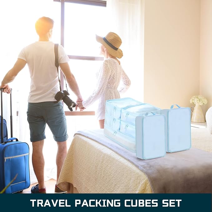 Reginary 6 Set Travel Packing Cubes Luggage Organizer Set Lightweight Suitcase - Image 6