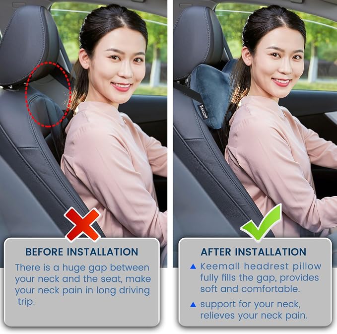 Inflatable Car Neck Pillow Driving, Blow Up Car Headrest Pillow - Image 4