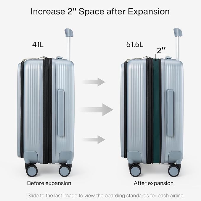 Hanke Grace Expandable Carry On Luggage - Image 5