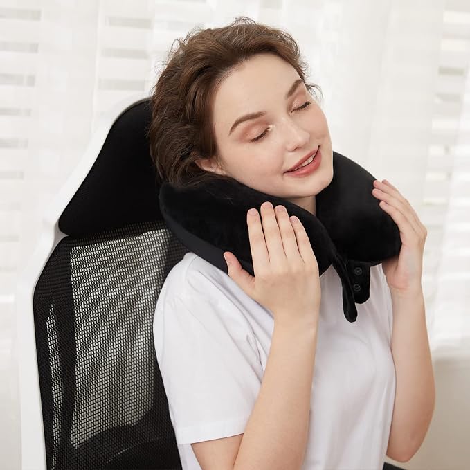 Travel Pillow, Best Memory Foam Neck Pillow Head Support Soft Pillow - Image 3
