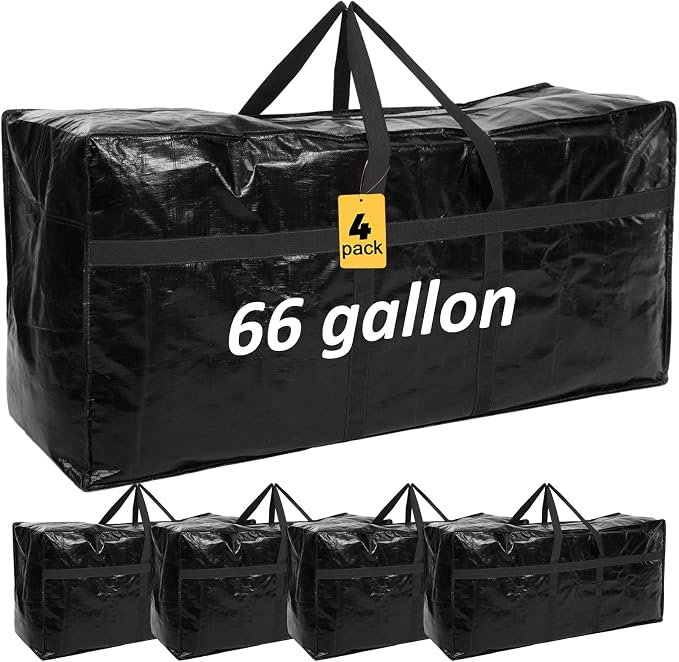 4 Pcs 66 Gallon Large Moving Bags by Clysee