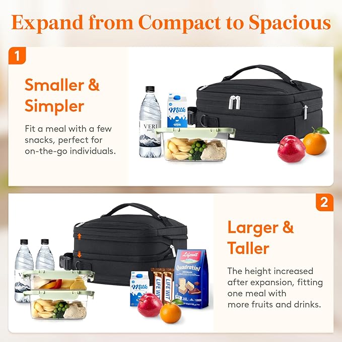 Lifewit Insulated Lunch Box for Men, Expandable Cooler Bag, Freezable Lunch Bag - Image 5