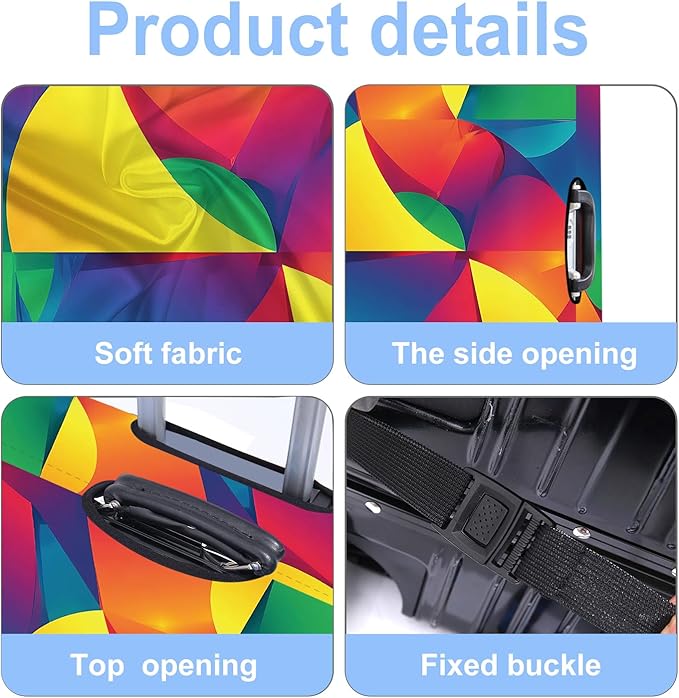 Luggage Cover Washable Suitcase Protector Anti-Scratch, Stretchable Fit - Image 3