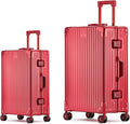 Metal All Aluminum Carry-on Luggage TSA Customs Lock Zipperless Silent Rotary by XZSP+AISU