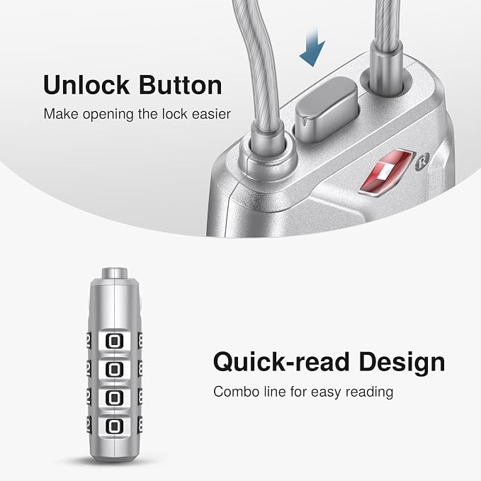 Puroma 2 Pack TSA Approved Luggage Lock, 4 Digit Combination Travel Locks - Image 4