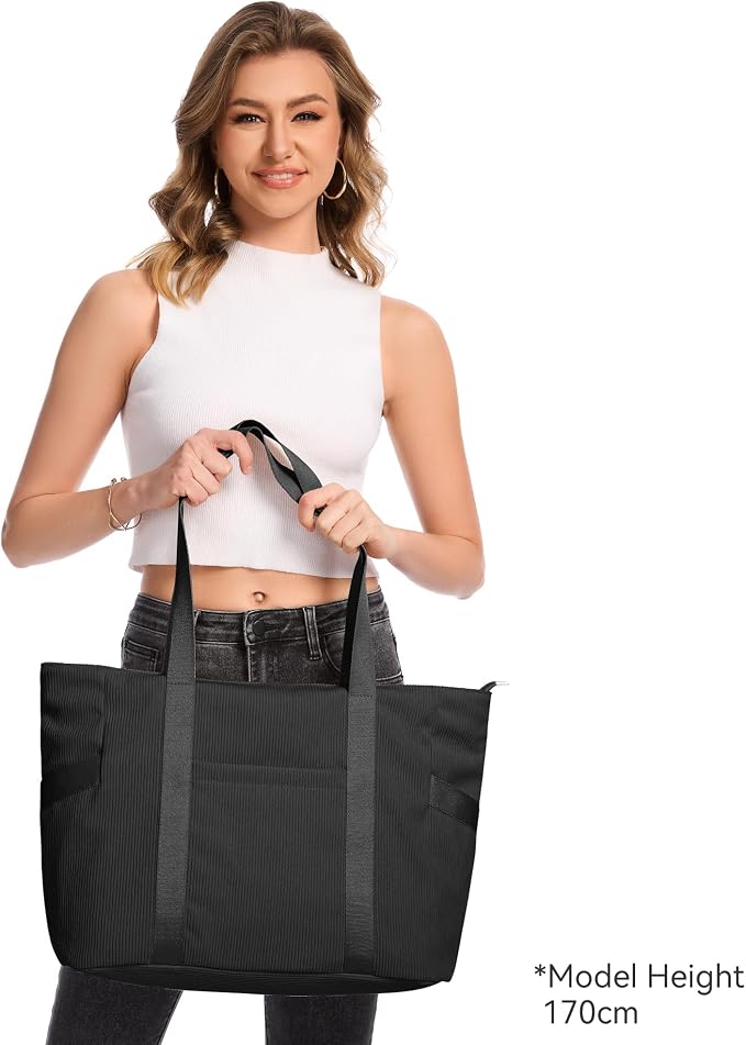Tote Bag for Women with Zipper, Travel Tote Bags with Compartments Large - Image 3