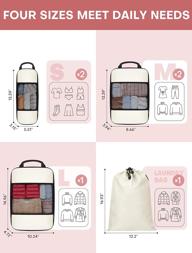 6 PCS Set Compression Packing Cubes - Image 6