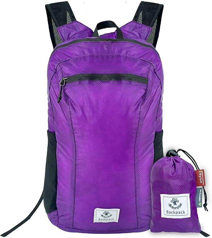 4Monster Hiking Daypack, Water Resistant Lightweight Packable Backpack by 4Monster