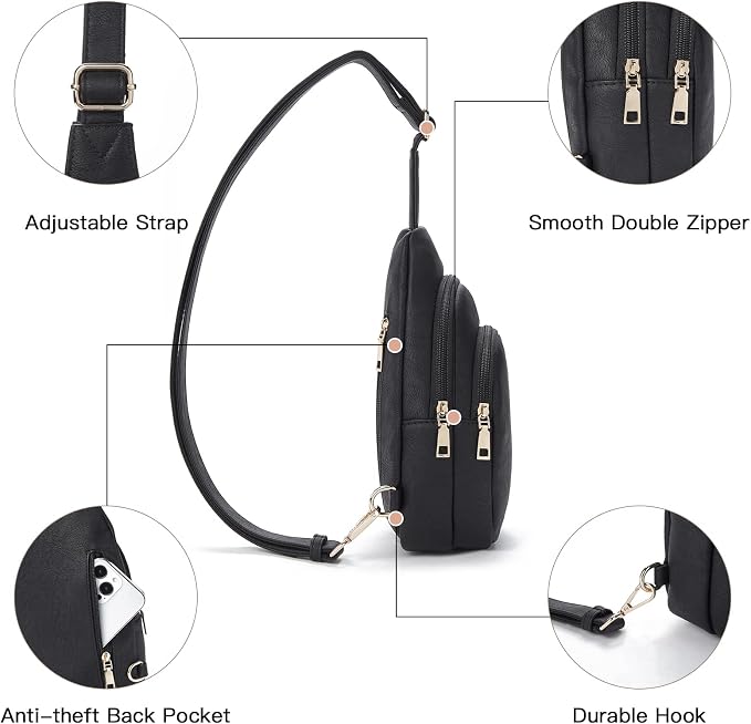 Telena Small Sling Bag for Women Leather Crossbody Fanny Packs Chest Bag for - Image 4