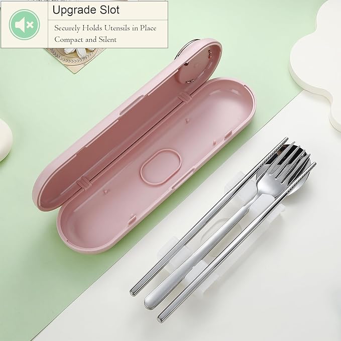 DEVICO Travel Utensils with Case Cute, Reusable Silverware - Image 2