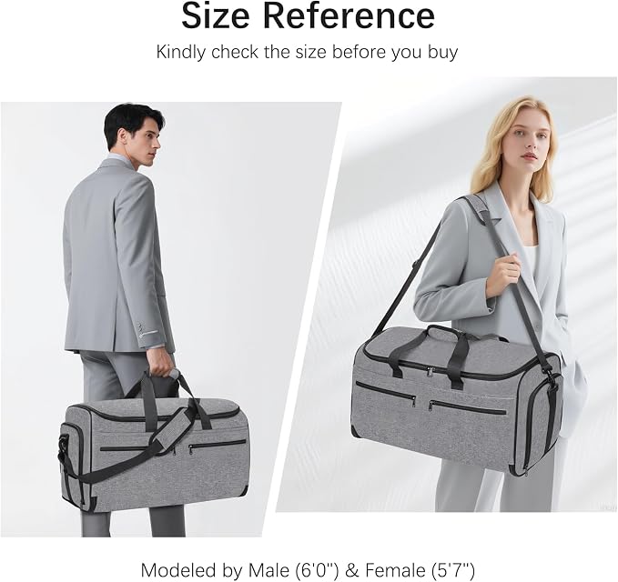 Carry on Garment Bag for Travel, Bukere Convertible Travel Duffel Suit - Image 7