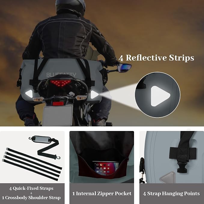 Waterproof Motorcycle Duffel Bag Roll Top Dry Duffel Bag - Image 3