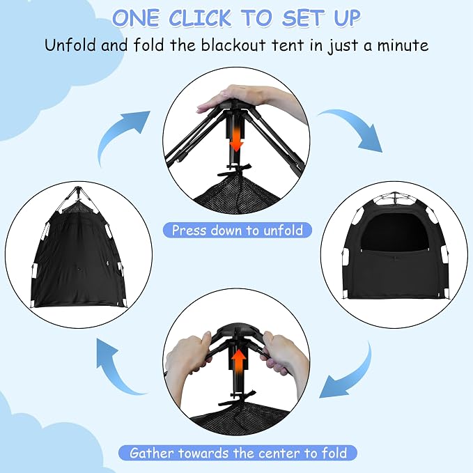 Sleep Tent for Pack N Play, Baby Sleep Tent One-Click Assembly Effective Light - Image 6