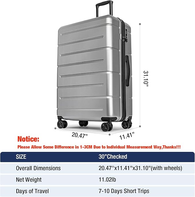 KYME Suitcases with Wheels Hardshell 30 Inch Luggage TSA Approved Large Checked - Image 7