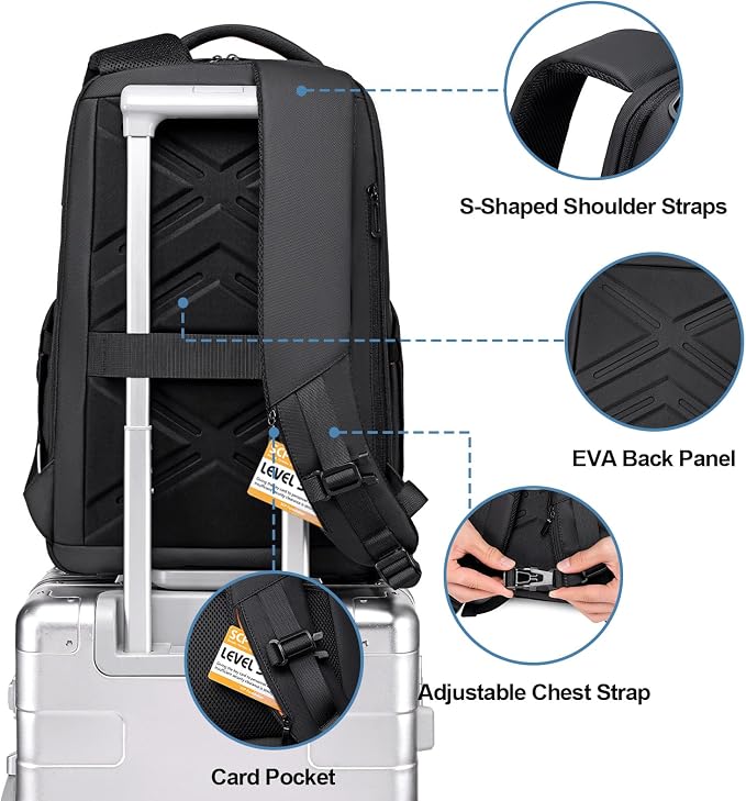 FENRUIEN Expandable Travel Backpack 15.6 Inch, Water Resistant Backpack - Image 5