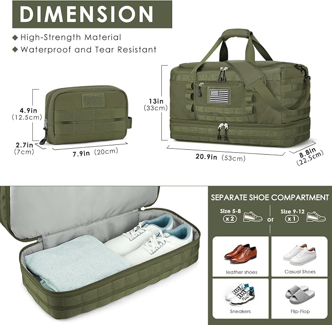 ETRONIK Travel Bag for Men Women, Gym Bag & Tactical Duffle Bags for Travel - Image 4