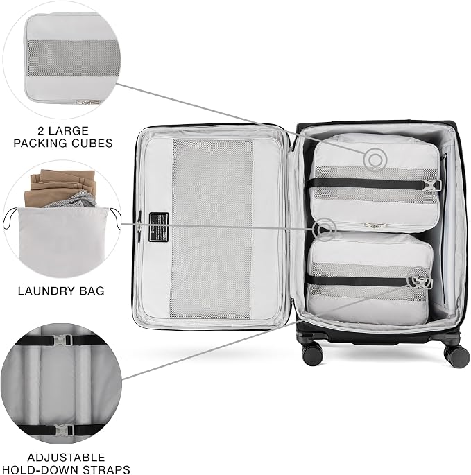 Travelpro VersaPack+ Lightweight Softside Expandable Checked Luggage, 8 Spinner - Image 7