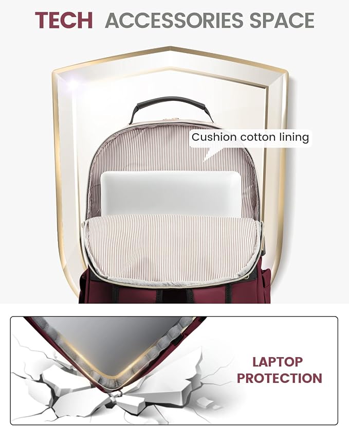 LOVEVOOK Laptop Backpack for Women, Large Travel Computer Work Bag, Business - Image 7