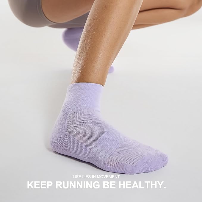 CS CELERSPORT 6 Pairs Women's Running Ankle Socks Athletic Sport Socks Cushioned - Image 6