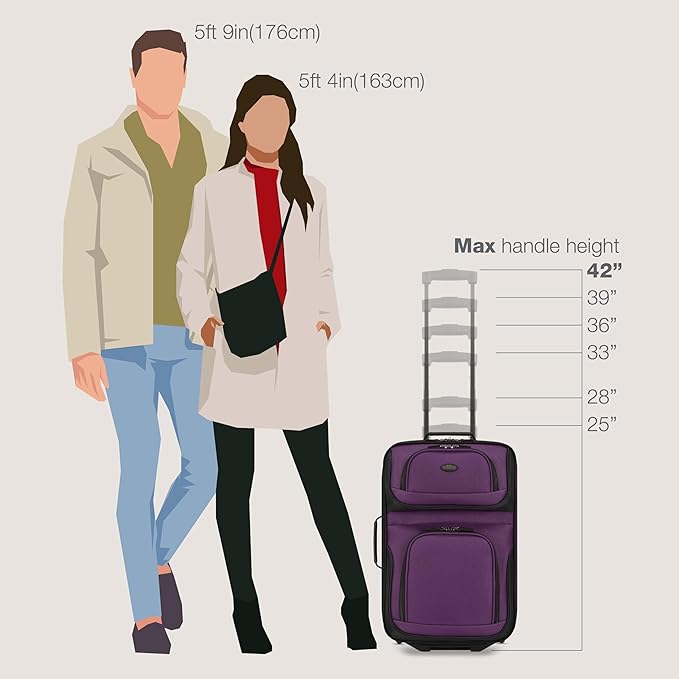 U.S. Traveler Rio Fabric Expandable Carry-on Luggage, Rolling Suitcase - Image 6