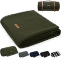 100% Wool Blanket, Military Wool Blanket, Sporting Events, Survival Kits，Olive by EmbraceCozyWarmthandUltimateComfort